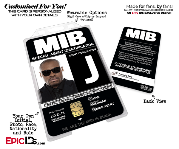 Special Agent 'MIB Men In Black' Cosplay Name Badge [Custom / Photo Epic IDs