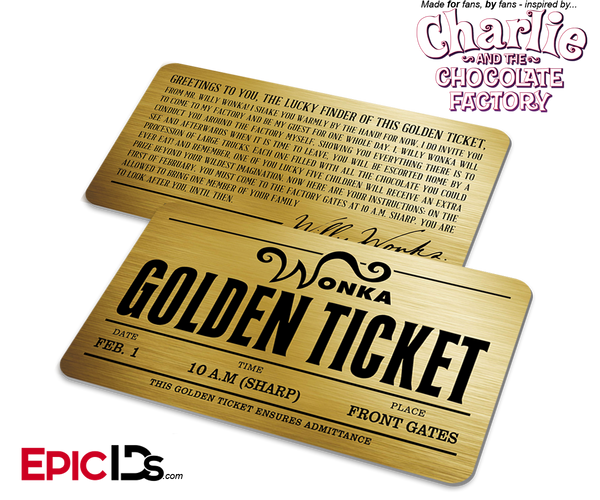 Willy Wonka / Charlie and the Chocolate Factory - Golden Ticket Card