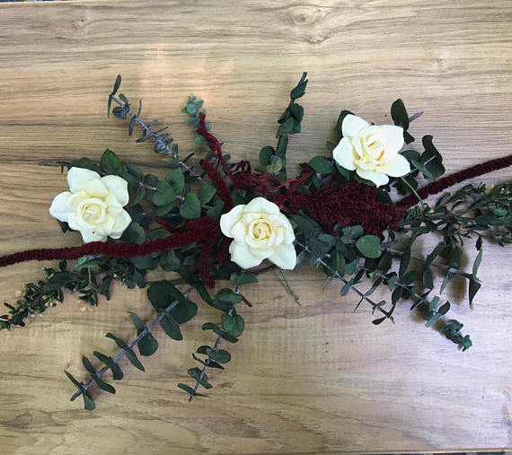 Mimi Fran Burgundy Peach and Cream Wedding Garland - Pick a Bloom LLC