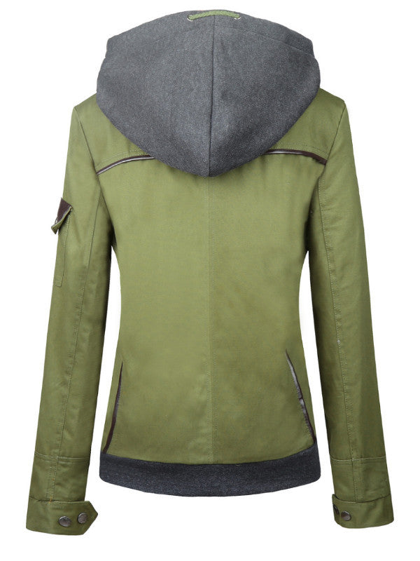 Diagonal Zip Up Front Hood Jacket – FIREVOGUE