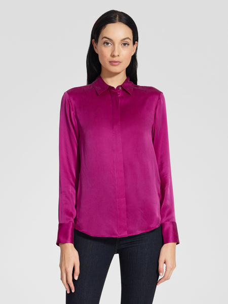 Washed Silk Shirt - Magenta