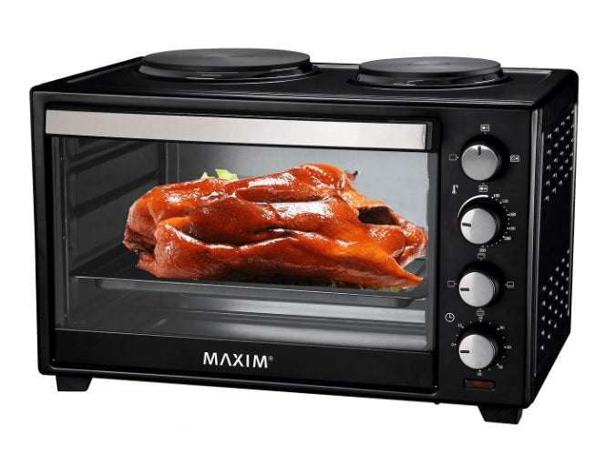 Maxim Kitchenpro 30L Electric Portable Oven/Roaster with Hot Plates/Handle Table MOHP30