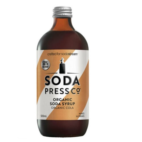 SodaStream 500ml Soda Press Organic Cola Syrup- 50% Less Sugar- Makes 16 Drinks