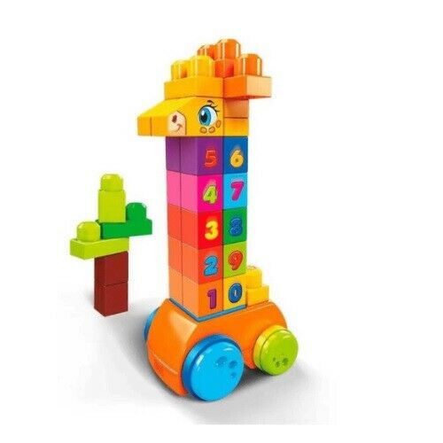 Fisher Price Mega Bloks 30-Piece Count 'N Bounce Giraffe Toy Building Blocks