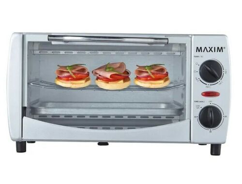 Maxim Kitchenpro 9L Litre Silver Mini Electric Oven Grill Toast Reheat Bake Cook - Sydney Electronics