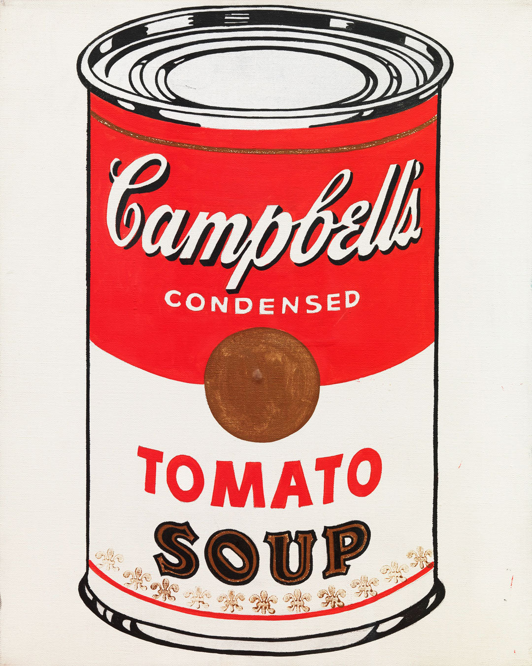 Campbells soup can painting by Andy Warhol