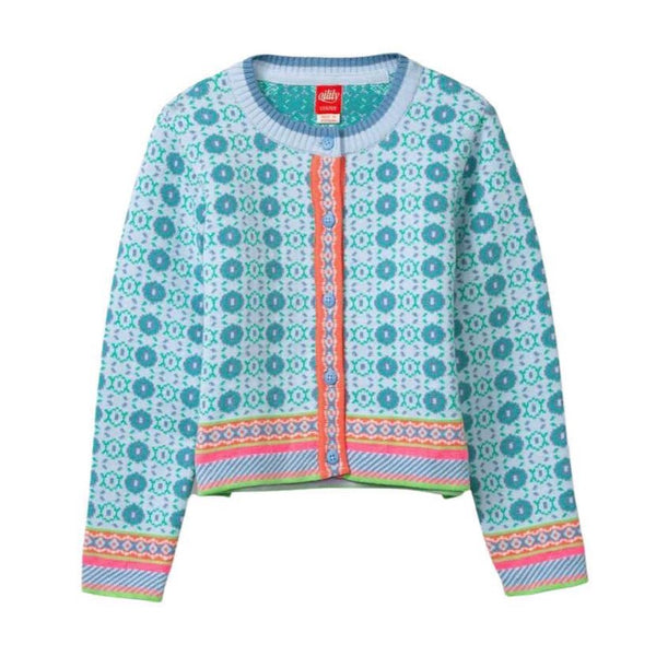 oilily jaquard key cardigan opal blue – kodomo