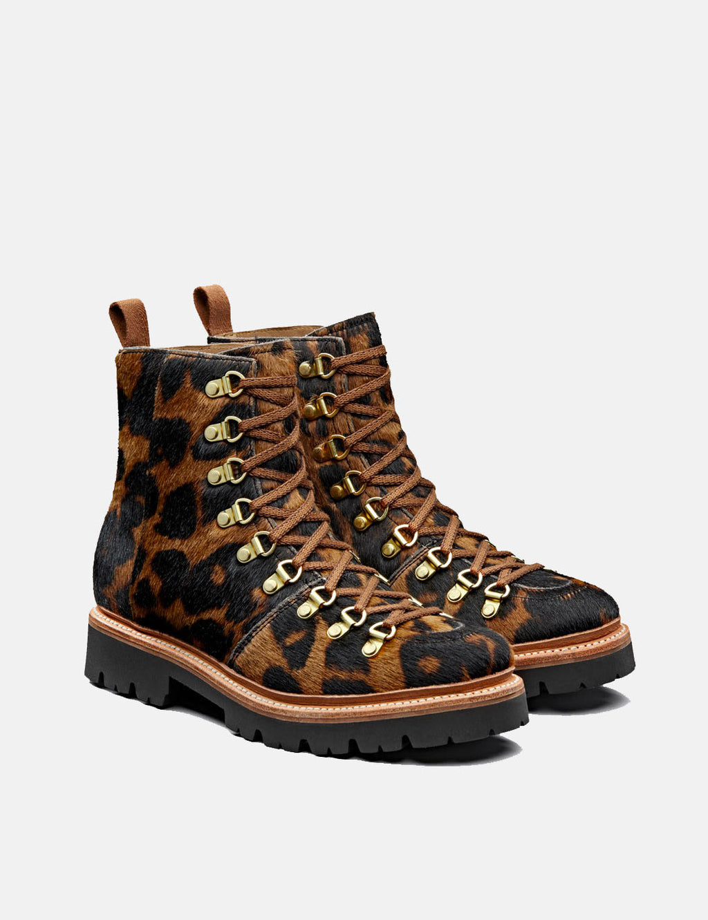 grenson leopard print boots