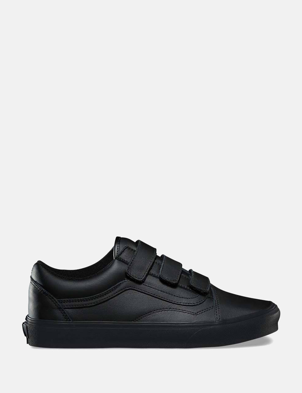 black leather vans velcro