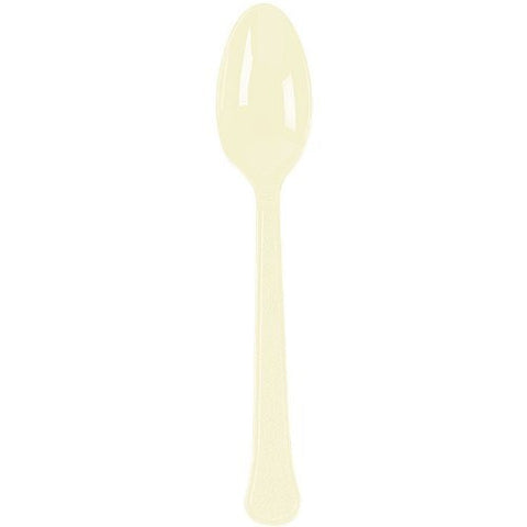 Amscan Big Party Pack Vanilla Creme Plastic Spoons