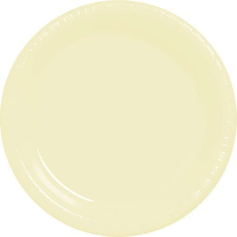 Amscan Big Party Pack Vanilla Creme Plastic Lunch Plates