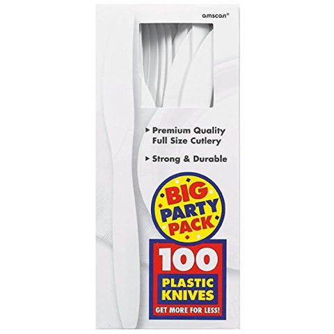 Amscan Big Party Pack White Plastic Knives