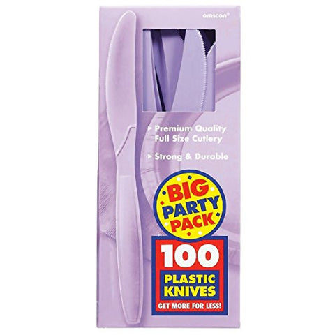 Amscan Big Party Pack Lavender Plastic Knives