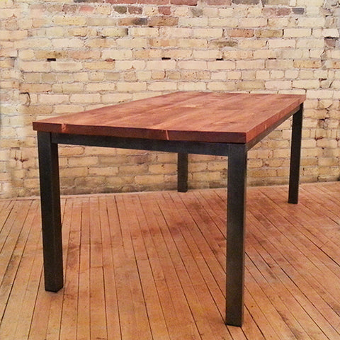 Jackson base with old barn pine dining table