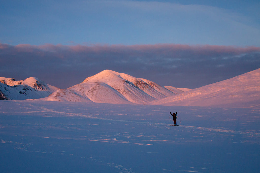 Last light shining on top of Rondane peaks