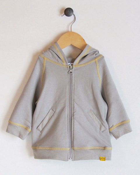 grey and yellow hoodie