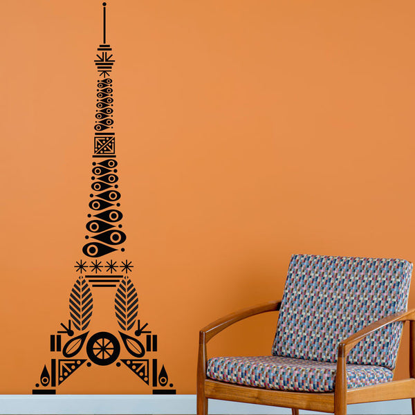 Mid Century Patterned Eiffel Tower - Dana Decals - 1
