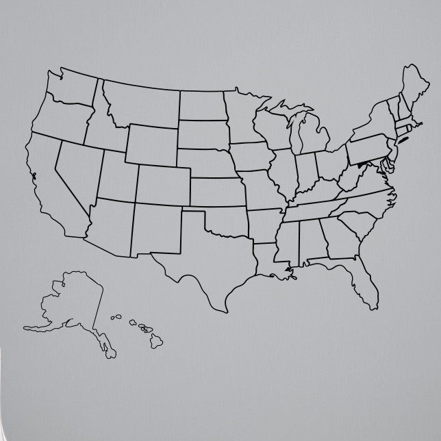 Outlined United States Map with Fill-In State Packs - Dana Decals - 1