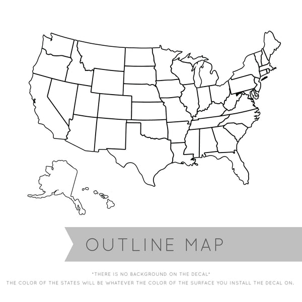 Outlined United States Map with Fill-In State Packs – Dana Decals