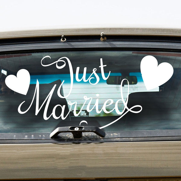 Just Married & Hearts - Dana Decals - 1