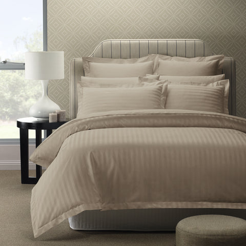 Royal Comfort 1200 Thread count Damask Stripe Cotton Blend Quilt Cover Sets King Linen
