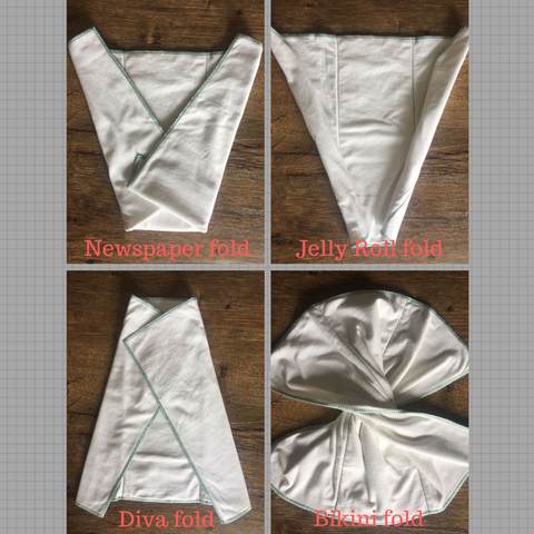 Prefold diaper folds