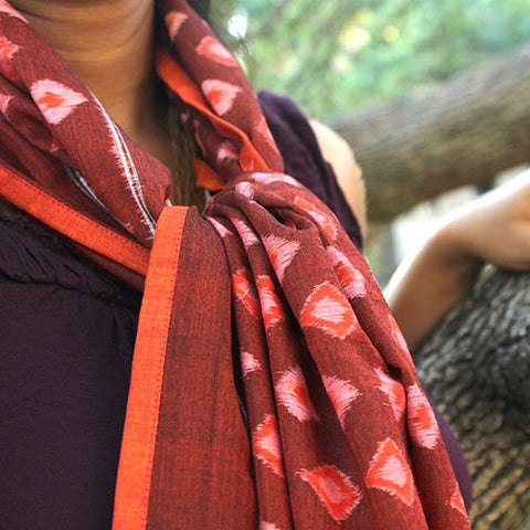 handwoven cotton ikat scarf stole dupatta