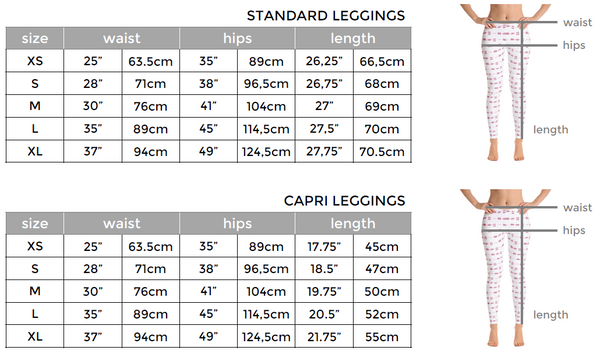 ICONSPEAK Leggings sizing chart