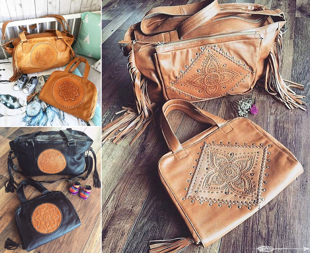 boho leather baby bags