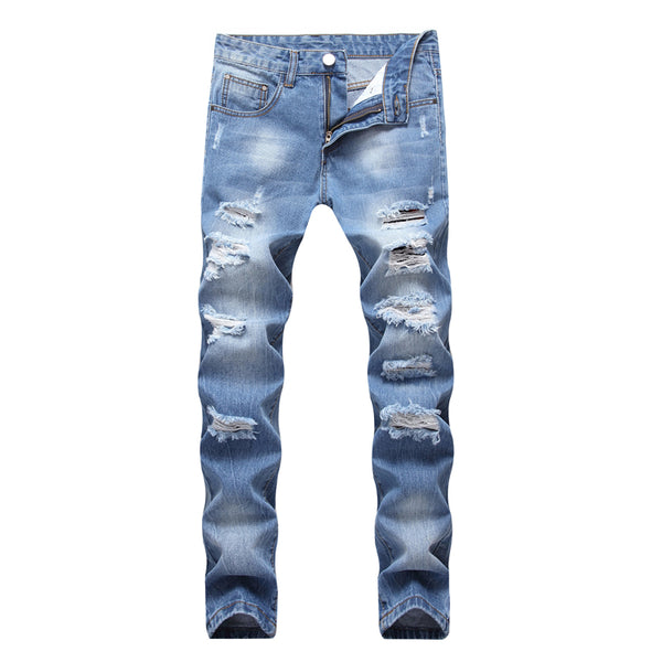 light blue denim joggers mens