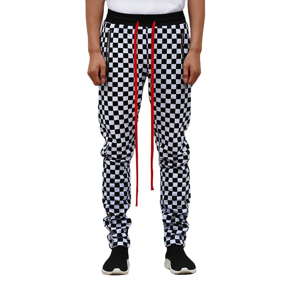 black and white checkered joggers