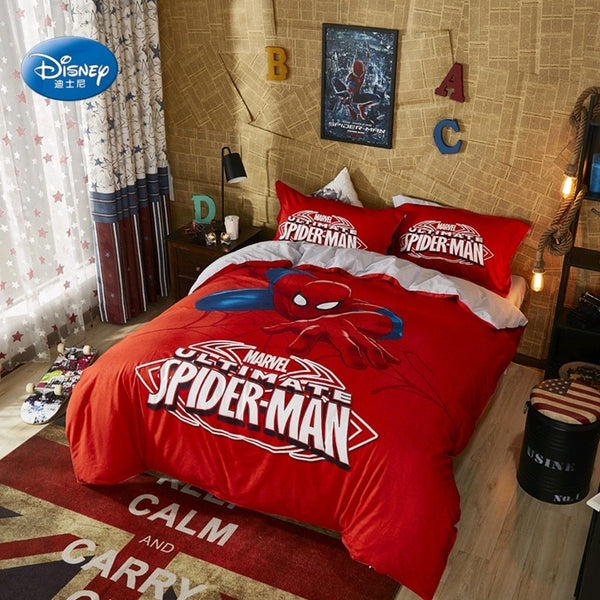 Disney Team Heroes Spiderman Iron Man Bedding Set For Kids Duvet
