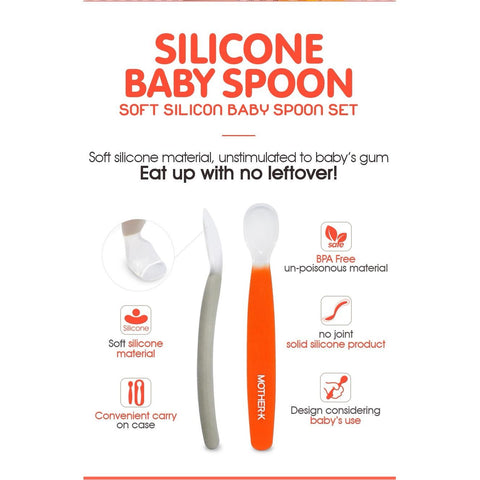 Mother-K Silicone Baby Spoon Set 6m+ | The Nest Attachment Parenting Hub