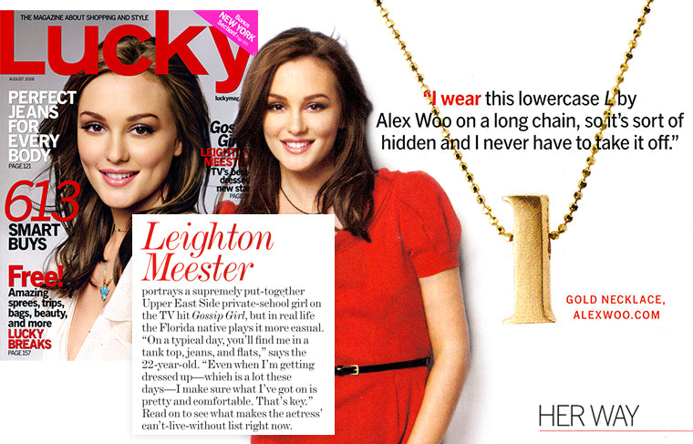 Leighton Meester in Lucky Magazine and her Alex Woo Little Letter L