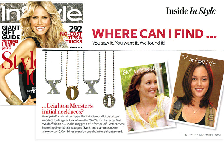 Leighton Meester wearing Alex Woo Little Letters in InStyle Magazine