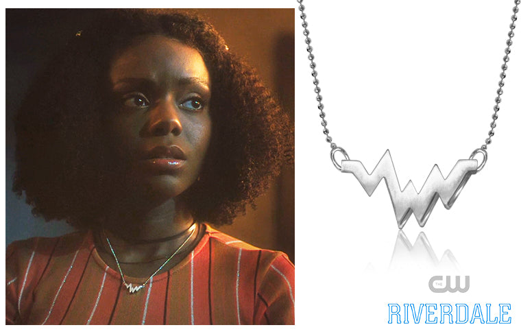 The CW's Riverdale actress, Ashleigh Murray, wore our Sterling Silver Elements Heartbeat in Season 3,  Episode 9, No Exit!
