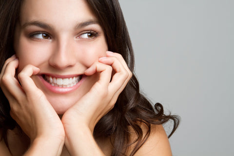 Woman happy with her treatment for crepey skin