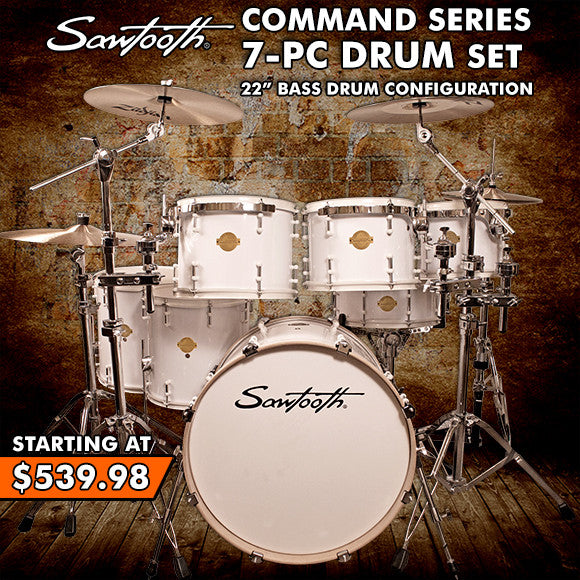 Sawtooth Command Series 7 Piece Drum Set