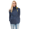 Beachcomber Waterproof Hooded Jacket in French Navy, Modelled Front View | Lighthouse