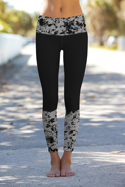 black printed leggings