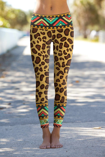 Womens Ladies Animal Leopard Print Leggings Full Length Stretchy Trousers