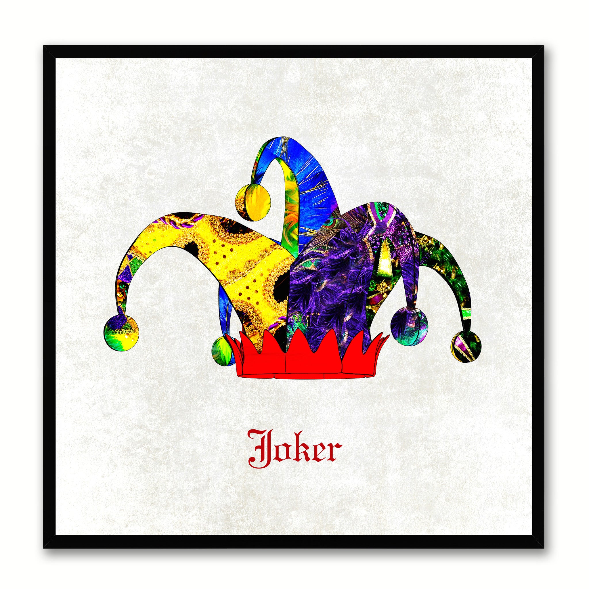 Joker White Canvas Print Black Frame Kids Bedroom Wall Home Décor
