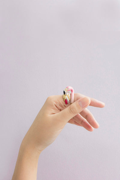 BALLERINE BIRDS flamingo ring