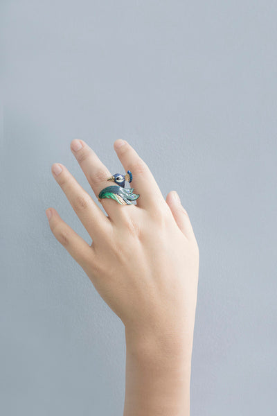 BALLERINE BIRDS peacock ring