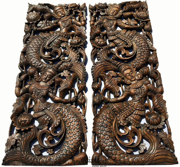 Asian Carved Wood Wall Art Decoration Asiana Home Decor