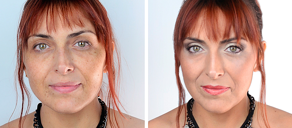 Maquillaje Time Control antes y despues 