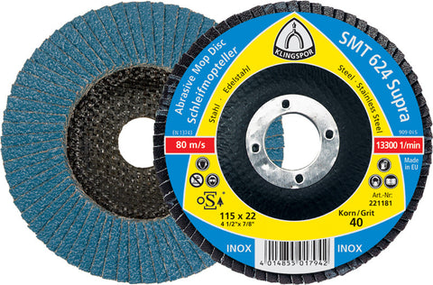 Box (10) Klingspor Zirconium Quality Flap Discs 125mm