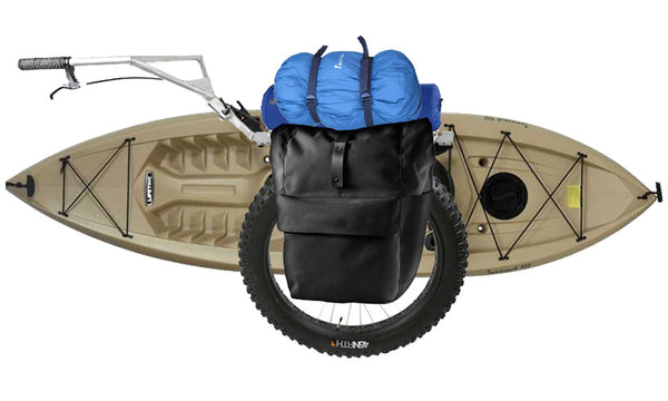 kayak cart with camping gear