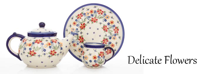 Polish Pottery Delicate Flowers Pattern