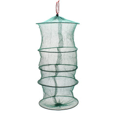 Folding Round Metal Frame Nylon Mesh Crab Fish Fishing Landing Net-Green - GhillieSuitShop
